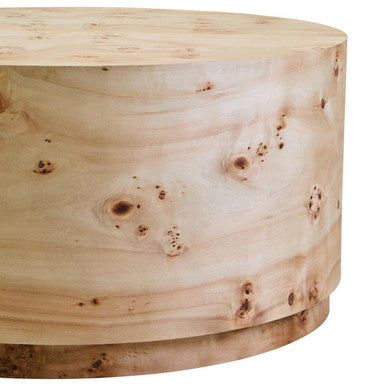 Mota Burl Wood Design Round Coffee Table