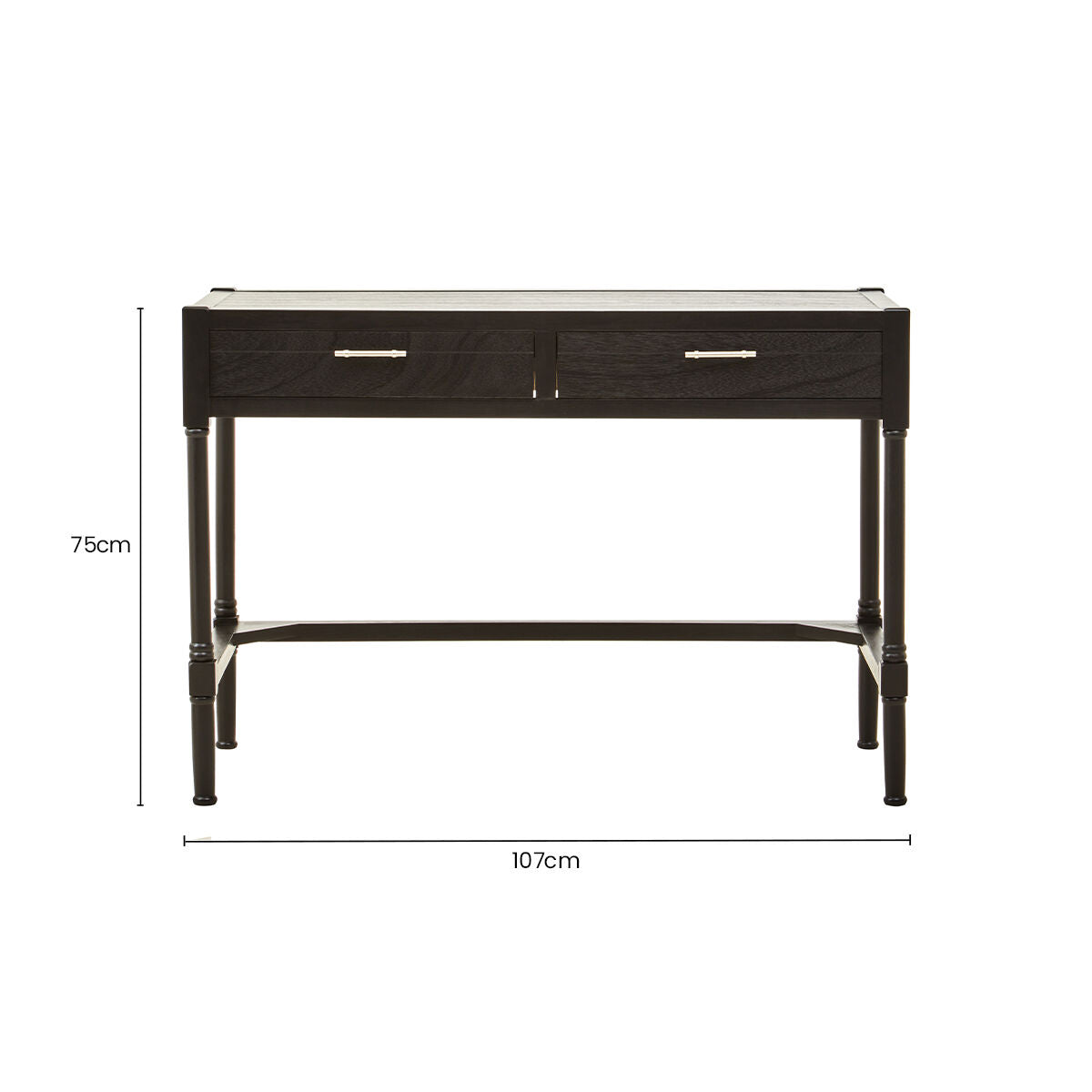 Heritage Two Drawer Black Finish Desk - PN Home