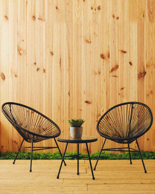 Miami Black Rattan 3 Piece Patio Set - PN Home