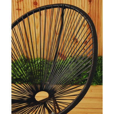 Miami Black Rattan 3 Piece Patio Set - PN Home