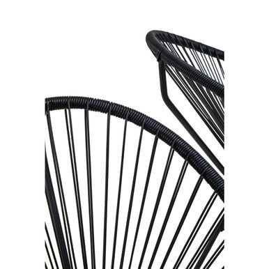 Miami Black Rattan 3 Piece Patio Set - PN Home