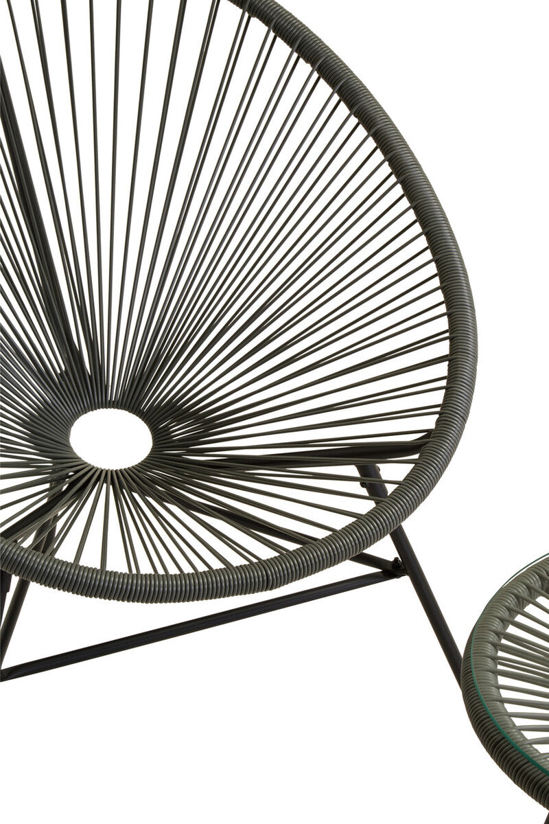 Miami Grey 3 Piece Rattan Patio Set - PN Home