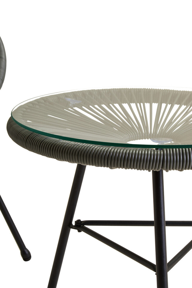 Miami Grey 3 Piece Rattan Patio Set - PN Home