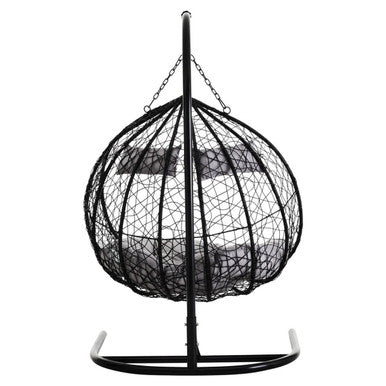 Goa Black Rattan Effect Double Hanging Chair - PN Home