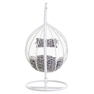 Goa White Rattan Effect Hanging Chair - PN Home