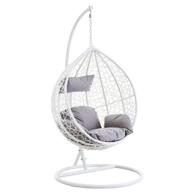 Goa White Rattan Effect Hanging Chair - PN Home
