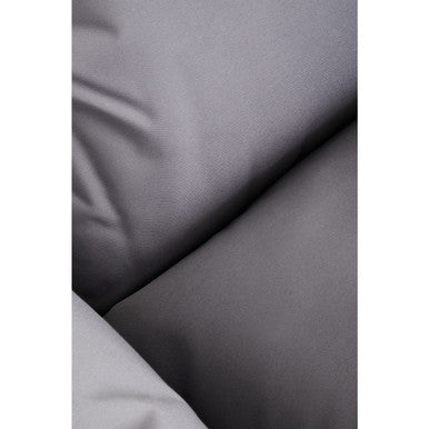 Goa White Rattan Effect Hanging Chair With Grey Cushions - PN Home