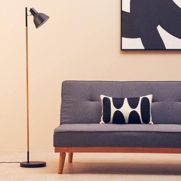 Bryant Black Metal and Wood Floor Lamp - PN Home