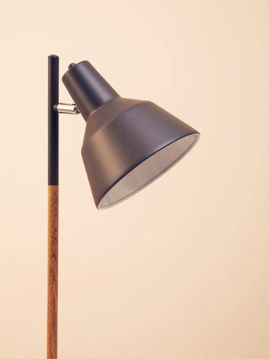 Bryant Black Metal and Wood Floor Lamp - PN Home