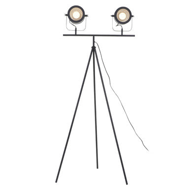Stockholm Two Spotlight Matte Black Tripod Floor Lamp - PN Home