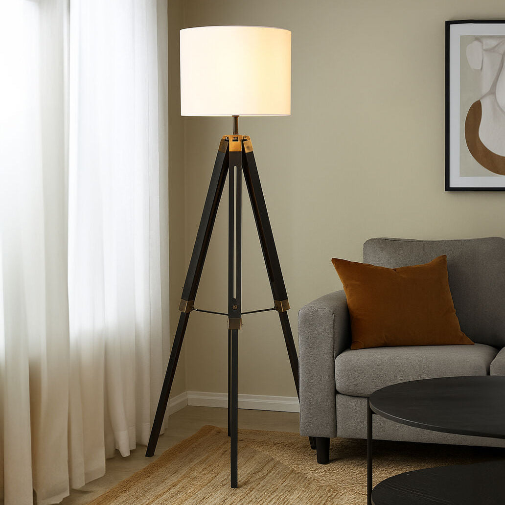 Malvern Tripod Floor Lamp With Black Base - PN Home