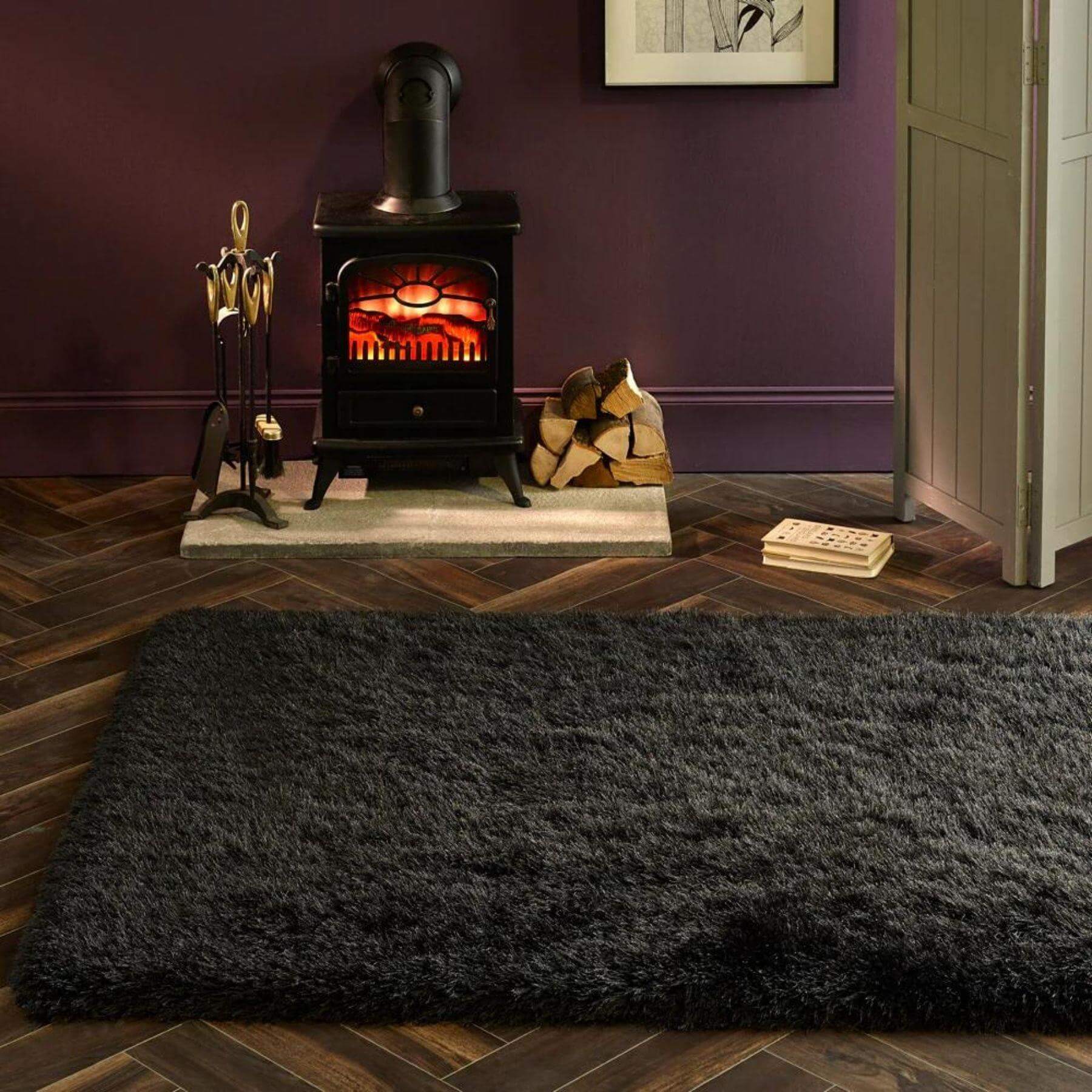 Extravagance Dark Grey Shaggy Rug - PN Home