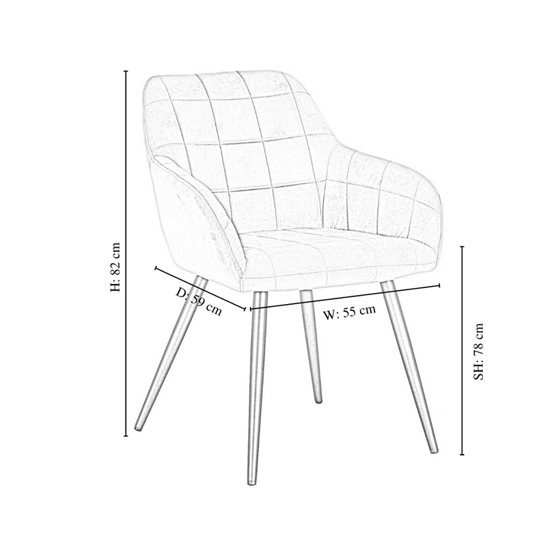 Camden Toga Brown LUX Dining Set with 4 Velvet Chairs