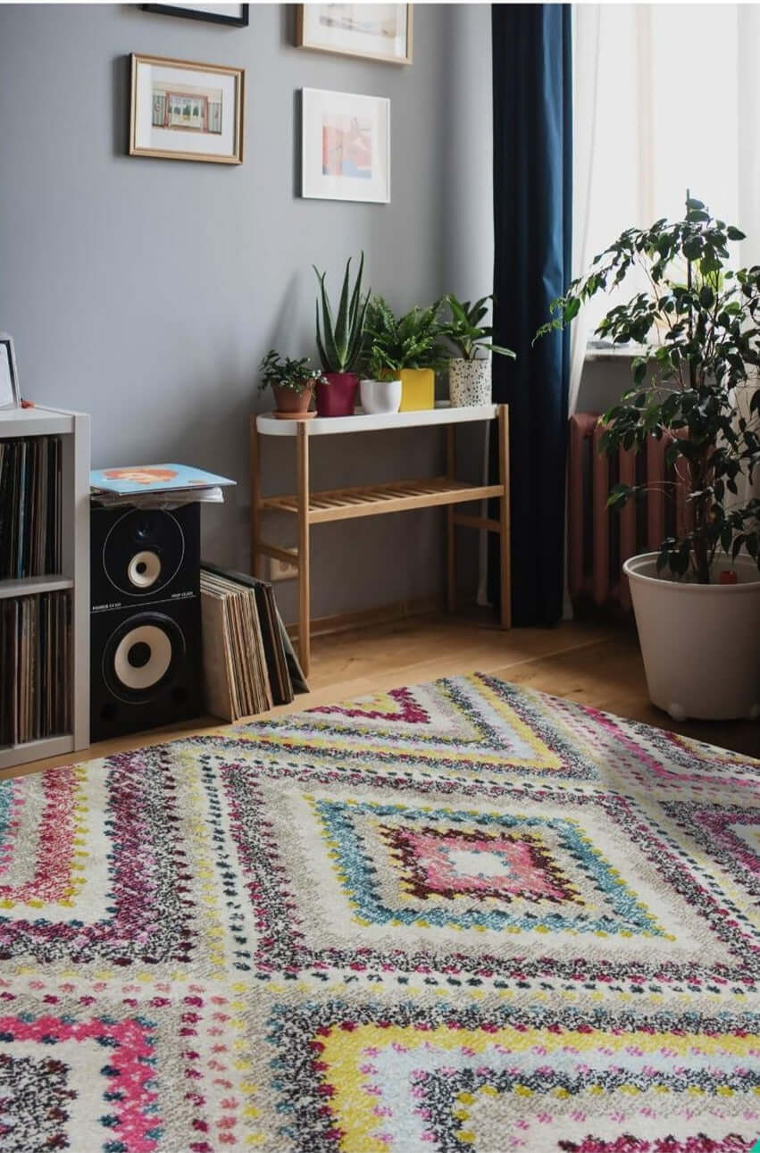 Villa Multicolour Diamond Rug - PN Home