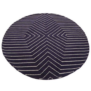 Bosie Moyo Blue And White Round Rug - PN Home