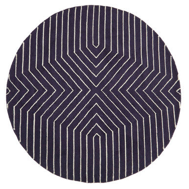 Bosie Moyo Blue And White Round Rug - PN Home