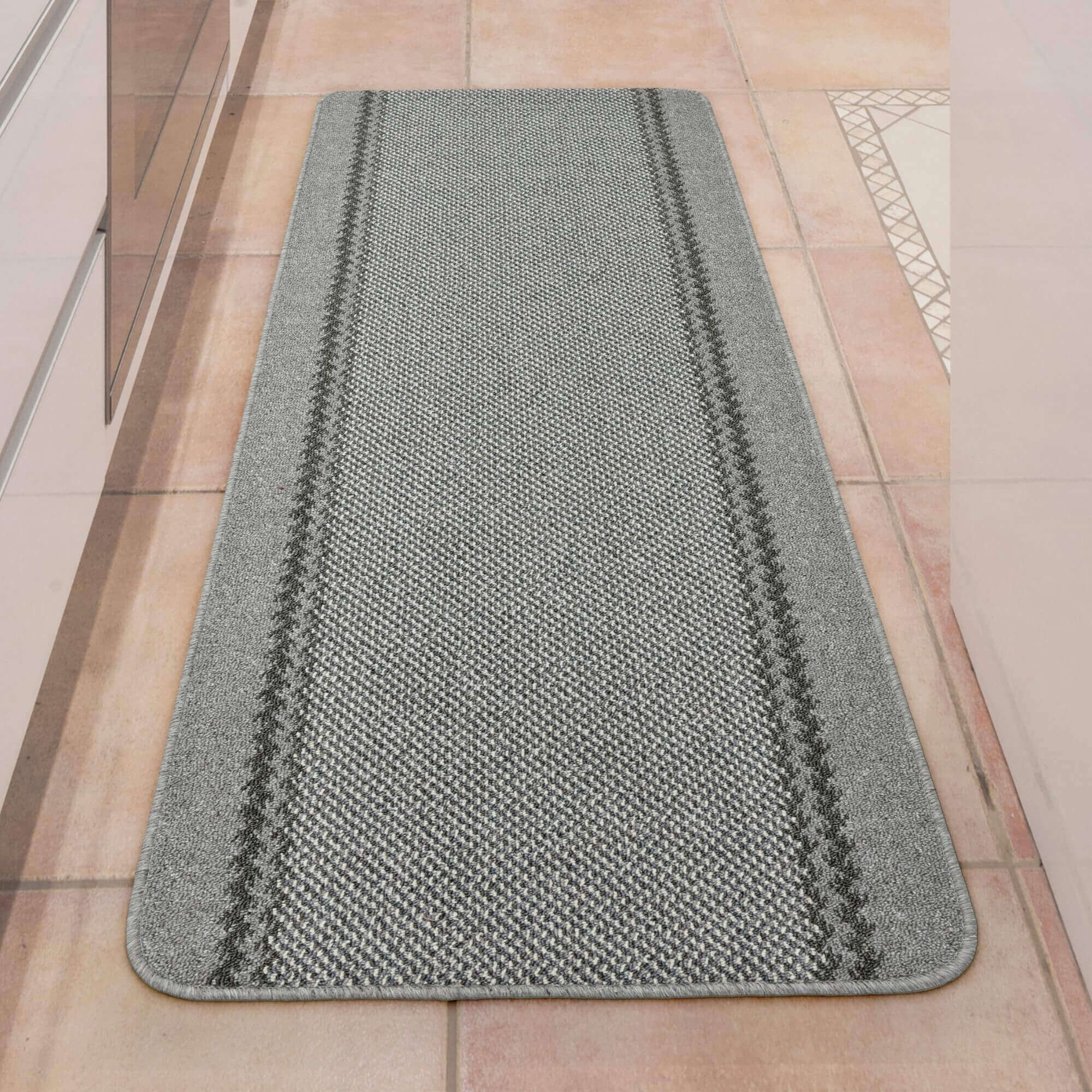 Washable Designer Bordered Grey Rug | 116G - PN Home