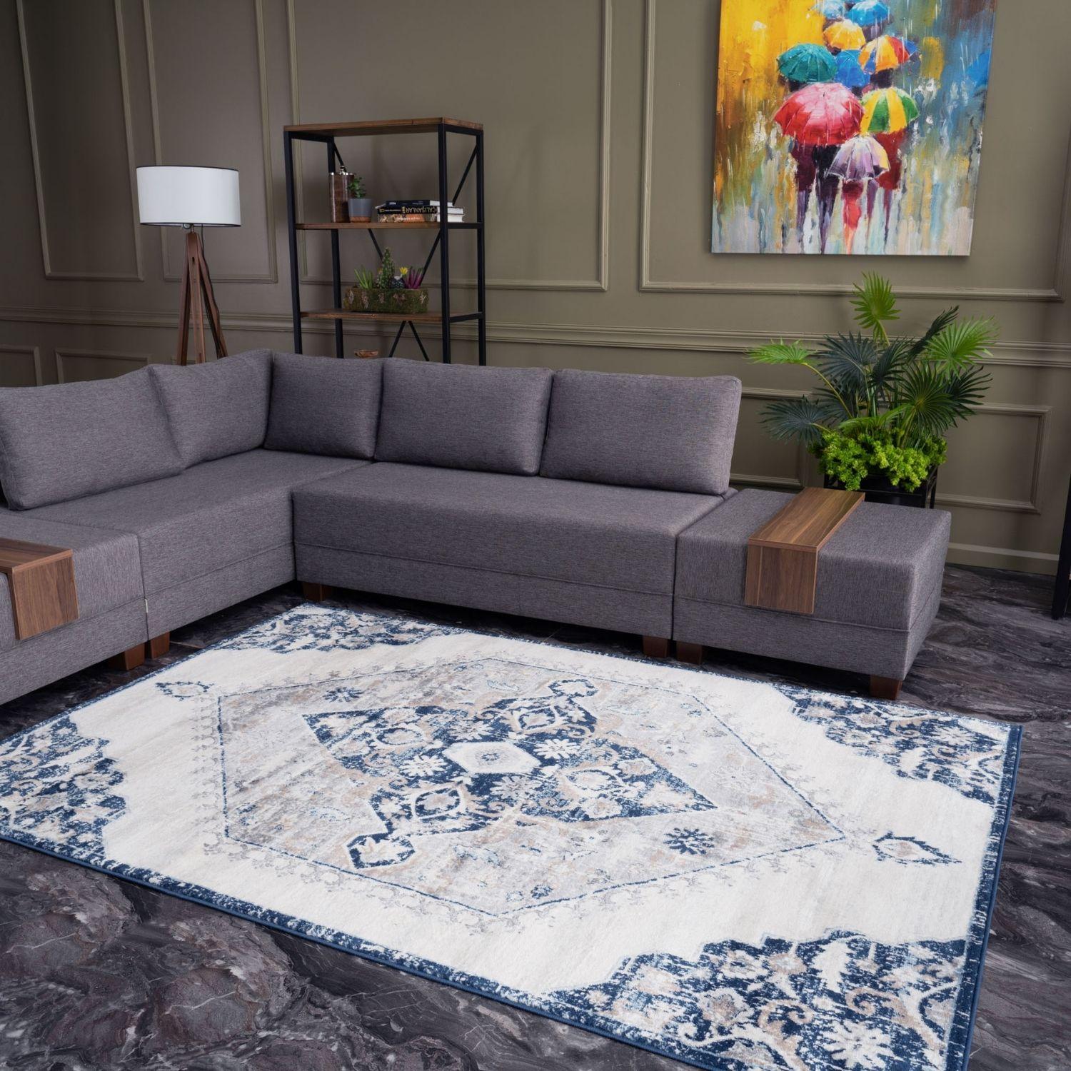 Montana Vintage Navy Rugs | 4020 - PN Home