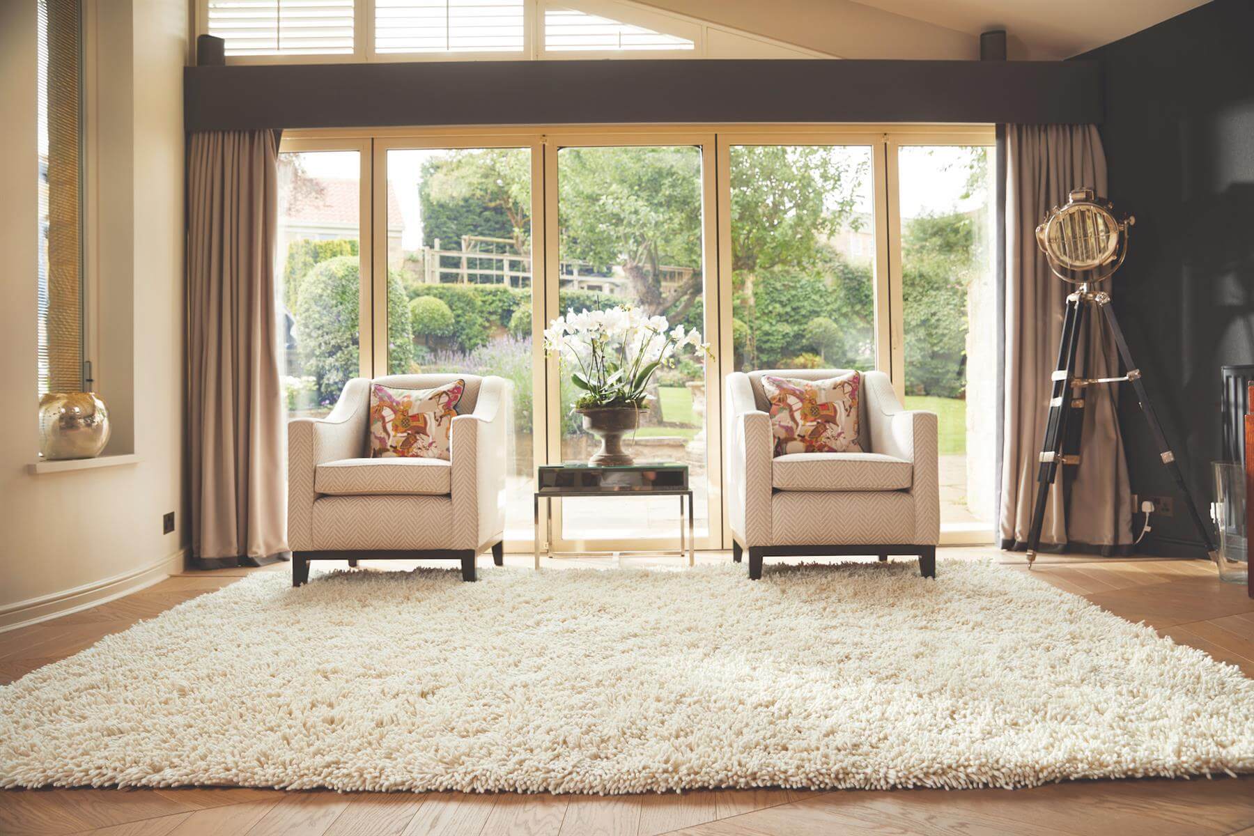 Imperial Ivory Shaggy Pile Wool Rug - PN Home
