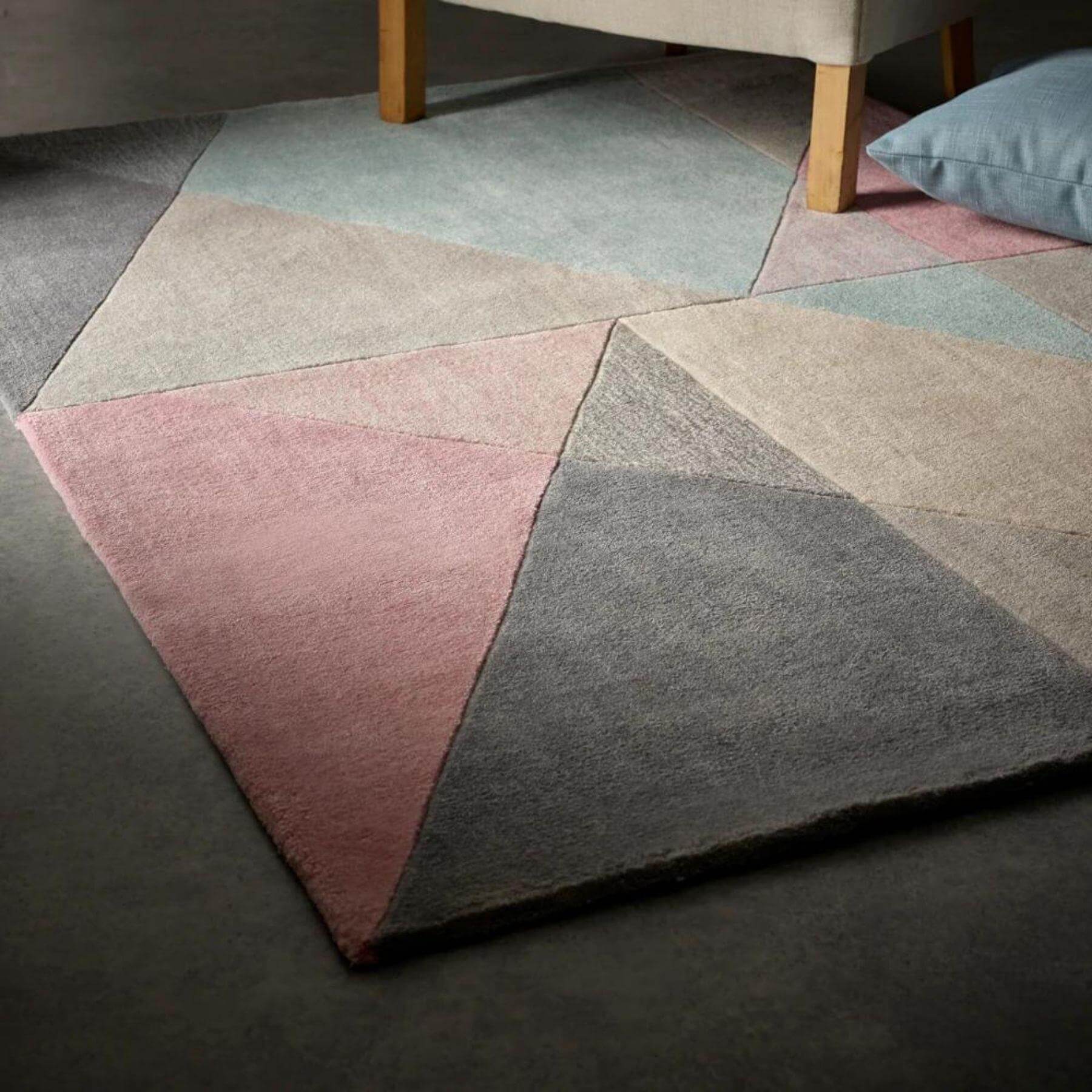 Trio Multi Pastel Geometric Rug - PN Home
