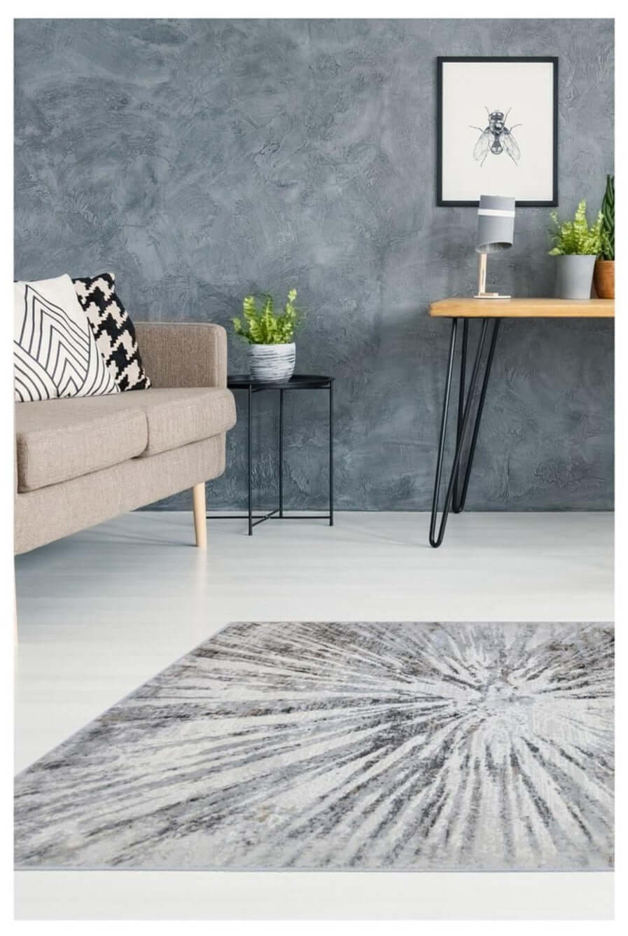 Abstract Burst Grey Rug | D149A - PN Home