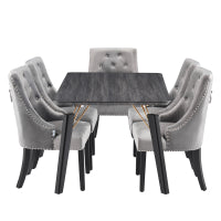 Windsor Cosmo Lux Dining Set | a Black Table and Set of 4 Chairs