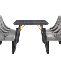Windsor Cosmo Lux Dining Set | a Black Table and Set of 6 Chairs