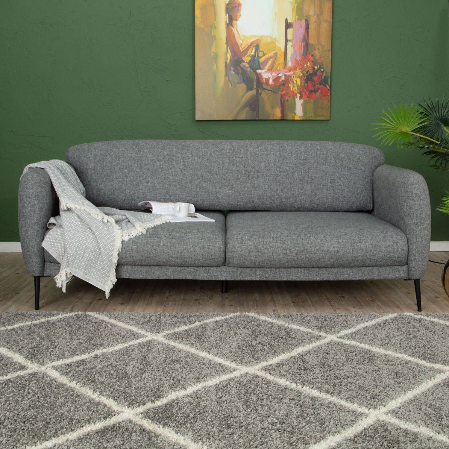 Moroccan Grey Shaggy Rug | 510 - PN Home