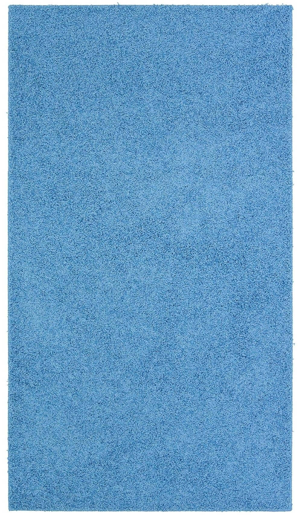 Fiji Sky Blue Washable Solid Shaggy Rug - PN Home