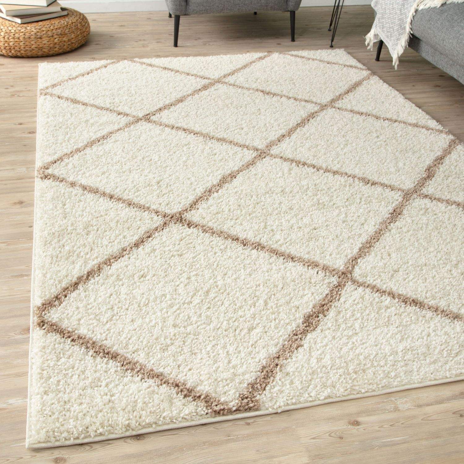 Moroccan Ivory Shaggy Rug | 530 - PN Home