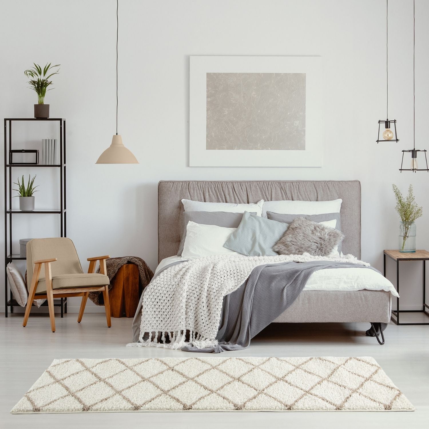 Moroccan Ivory Shaggy Rug | 530 - PN Home
