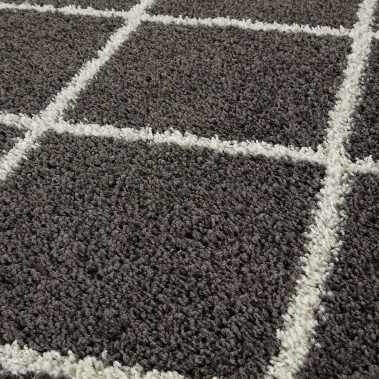 Moroccan Dark Grey Shaggy Rug | 540 - PN Home