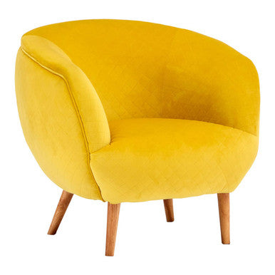 Oscar Yellow Fabric Chair