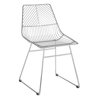 District Chrome Metal Wire Tapered Legs Chair - PN Home