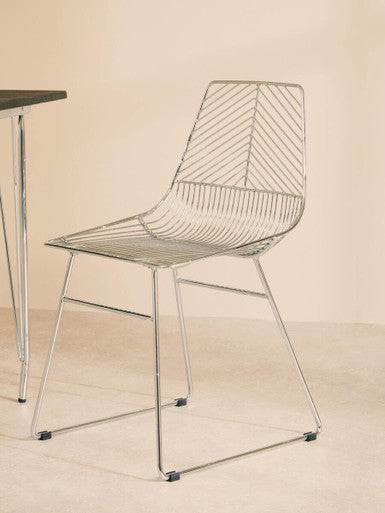 District Chrome Metal Wire Tapered Legs Chair - PN Home