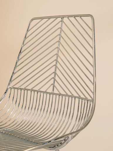 District Chrome Metal Wire Tapered Legs Chair - PN Home