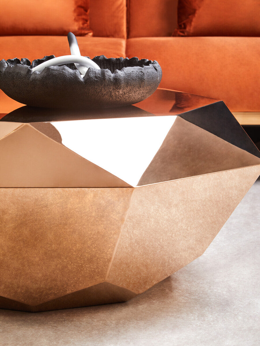 Allure Rose Gold Diamond Cut Coffee Table - PN Home