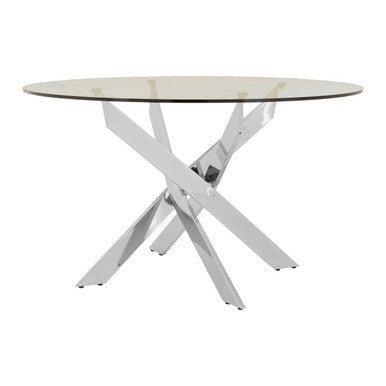 Allure Round Dining Table With Chrome Intersected Legs - PN Home