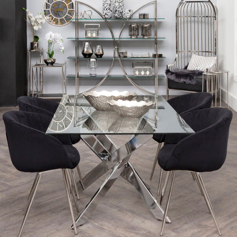 Allure Rectangular Intersected Base Dining Table - PN Home