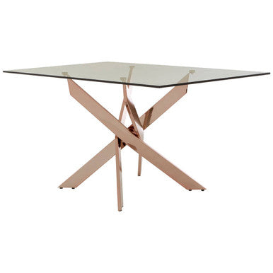 Allure Rectangular Rose Gold Dining Table - PN Home