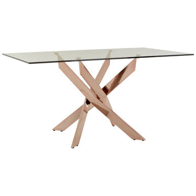 Allure Rectangular Rose Gold Dining Table - PN Home