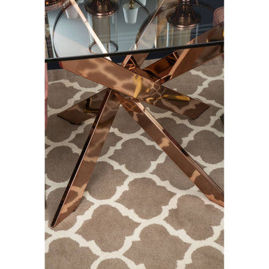 Allure Rectangular Rose Gold Dining Table - PN Home
