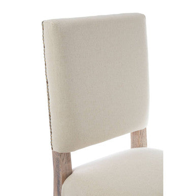Lyon Linen Dining Chair with Oak Wood Whitewash Finish - PN Home
