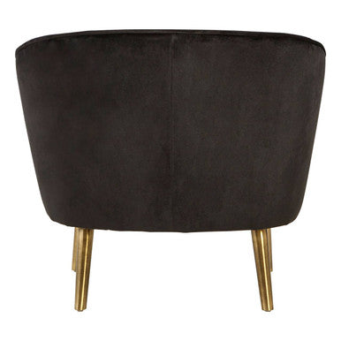 Louxor Black Velvet Round Chair - PN Home