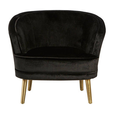 Louxor Black Velvet Round Chair - PN Home