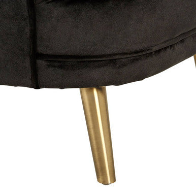 Louxor Black Velvet Round Chair - PN Home