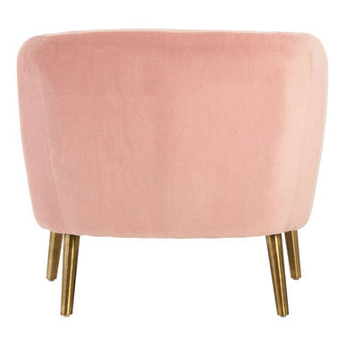 Louxor Pink Velvet Round Armchair
