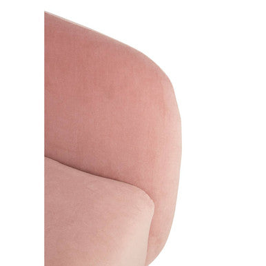 Louxor Pink Velvet Round Armchair - PN Home
