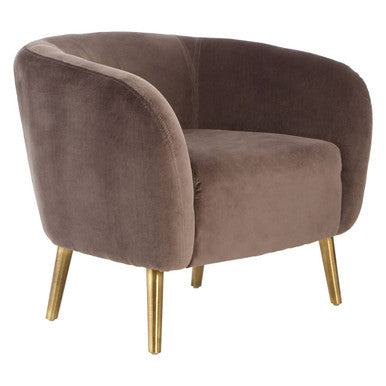 Louxor Grey Velvet Round Armchair - PN Home
