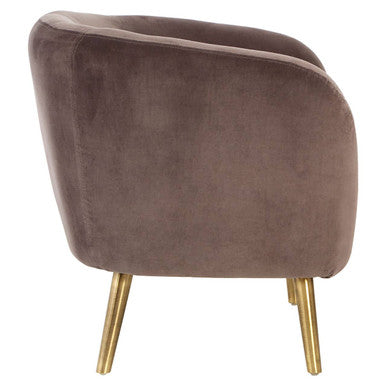 Louxor Grey Velvet Round Armchair - PN Home